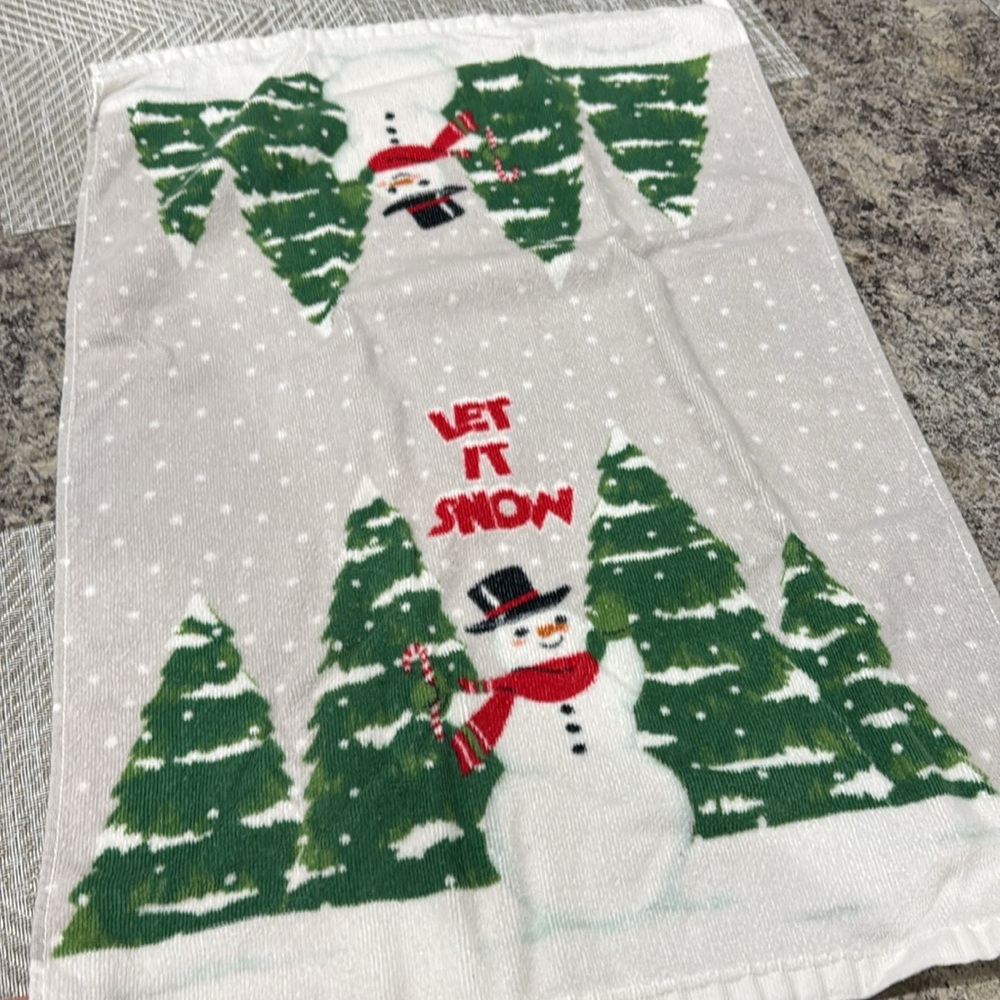 St. Nicholas Square Frosty the Snowman Let it Snow Christmas Kitchen Hand Towels - Picture 6 of 8